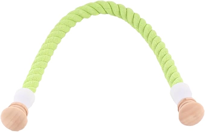 Bird Rope Stand Perch, Easy Mount on Backpack Carrier and Cage (Lemon Yellow, Large)