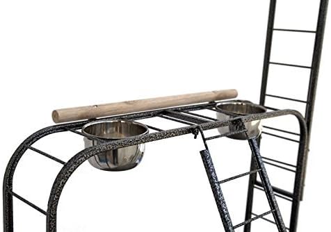 Large Elegant and Durable Parrot Bird Play Gym Ground Wrought Iron Rolling Stand Removable Metal Tray With Climbing Metal Ladder Toy Hook