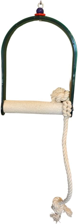 Polly's Arch Swing-Nail Trimming Bird Swing for Cages-Great for Parrots Including Parakeets, Cockatiels, Amazons, Macaws, and Cockatoos. (Large)