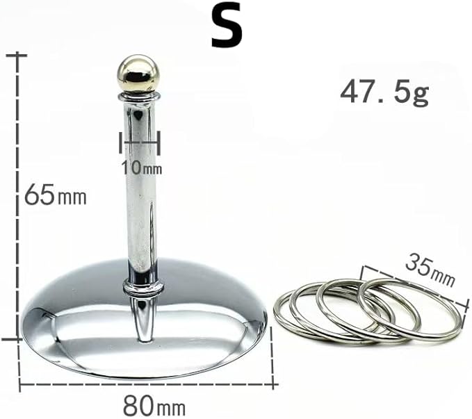 Fosrion Stainless Steel Parrot Ring Toss Toy, Interactive Training & Enrichment Toy for Parrots – Bite-Proof, Anxiety Relief, Exercise Fun for All Kinds of Parrot (Small)