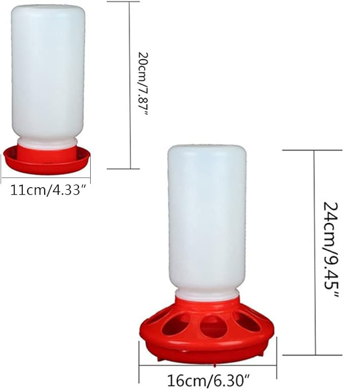 Chick Feeder and Waterer Combo 1 Quart Chicken Feeder 0.9 Quart Chicken Waterer Birds Poultry Feeding Equipment Plastic