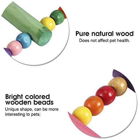 Wood Climbing Ladder Toy Colorful Wood Beads Climbing Ladder Toy Parakeet Swing Bird Toy with Hanging Hook