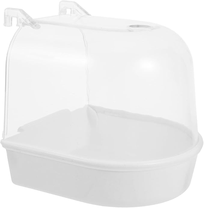 GALPADA Hanging Bird Bath Cube Transparent Bird Bathtub for Cage Indoor Outdoor Parakeet and Parrot Bathing Tub Easy to Clean Safe Pet Shower Box