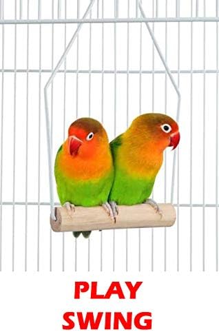 37-Inch Portable Hanging Medium Flight Bird Cage for Cockatiel Sun Quaker Parakeet Green Cheek Conure Parrotlet Finch Canary Budgie Lovebird Small Parrot Travel Bird Cage (White with Toy)