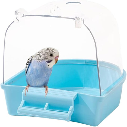 Bird Bath Tub, Hanging Bathtub Bird Cage Supplies with Hooks, Caged Bird Bath Bird Cage Parrot Supplies Bathing Tub, for Small Brids Lovebirds Canary Finches