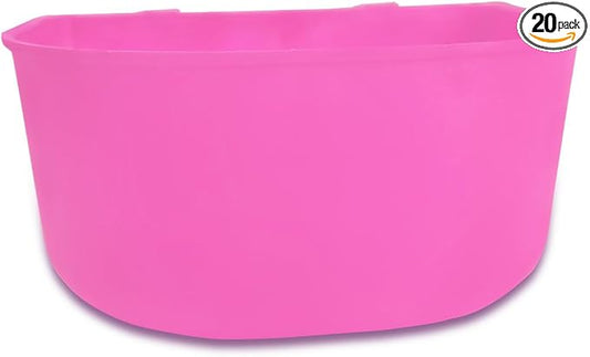 Pet Feeder Bowl, 25oz Hanging Cage Cup Food Dish Water Dispenser Drinker Grit Container for Chicken Birds Pigeon Duck and Small Animals, Indoor Outdoor Poultry Supplies (20, Pink)
