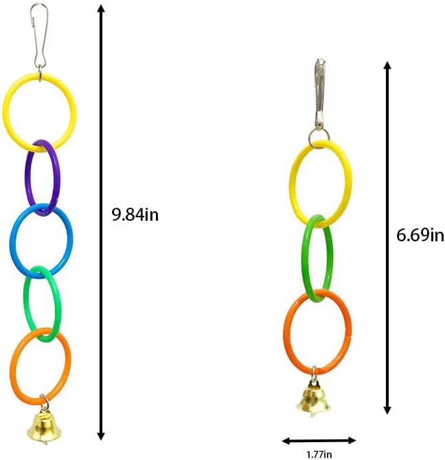 2 Pack Hanging Swing Parrot Toys,Bird Parrot Swing Toys,Bird Toys for Conures,Budgerigar, Parakeet, Cockatiel, Mynah, Love Birds, Finches and Other Small to Medium Birds