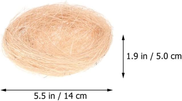 Hemoton 20Pcs Artificial Bird Nest, Rattan Birds Nest Crafts, Easter Bird Nest Decorating Kit for Crafts, Easter, Party, Wedding, Patio (Flaxen)