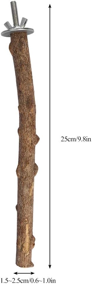 Wooden Parrot Grinding Stand Toy, 1.5~2.5 * 25cm Wooden Parrot Stand Holder Bird Chew Hanging Cage Toy Grinding Bar for Small Medium Birds