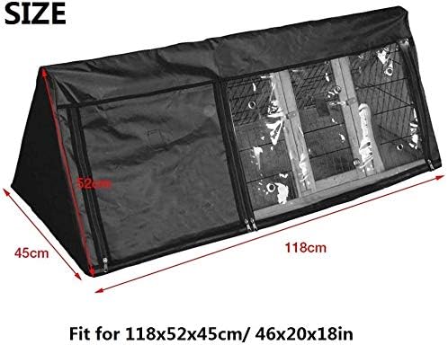 Rabbit Cage Cover UCARE Triangle Rabbit Hutch Cover 210D Waterproof Rabbit Cage Dust Cover Double Layer Bunny Hutch Cover Black