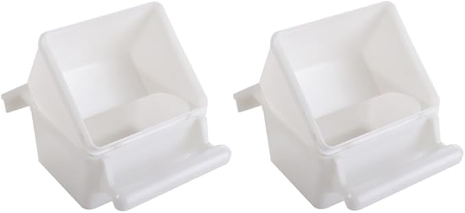 2Pcs Small Bird Slot Feeder No Mess Parakeet Cage Hanging Feeder Plastic Food & Water Dispenser Bowl