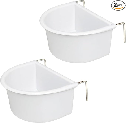 2Pcs Bird Dishes for Cage, Hanging Bird Food Water Bowl Cups Small Bird Feeder for Parakeet Lovebird Finch, Bird Cage Accessories