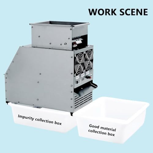Cereals Blown Shell Splitter, Bird Feed Grain Thrower Wind Sheller, Bird Food Blowing Screening Grain Cleaning Winnower Machine, 2 Gear Adjustable Speed Fan, 60-80 kg/Hour Small