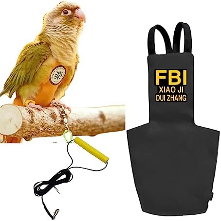 MANON ROSA Bird Diapers Leash Set Washable Reusable Handmade Flight Suit Waterproof Inner Layer - Protective Parrot Nappy Clothes Parakeets Macaws Budgies Canaries (Black2,Green-cheeked Conures)
