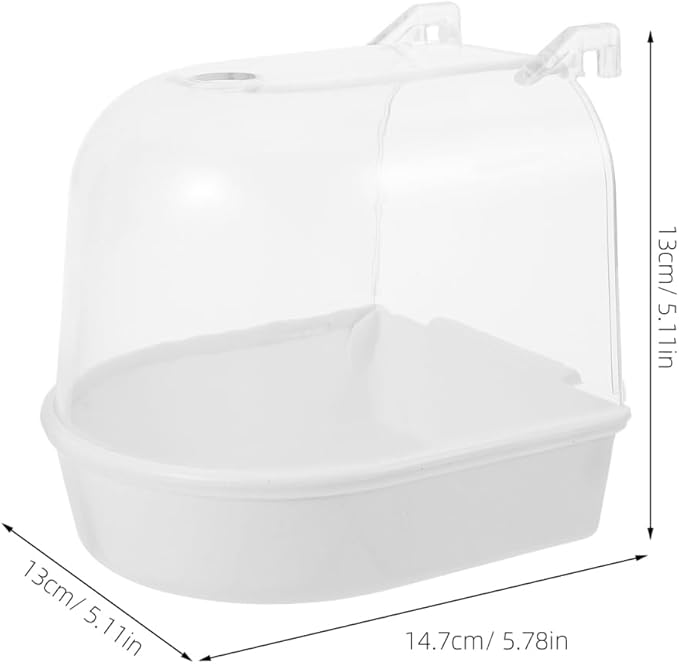 GALPADA Hanging Bird Bath Cube Transparent Bird Bathtub for Cage Indoor Outdoor Parakeet and Parrot Bathing Tub Easy to Clean Safe Pet Shower Box