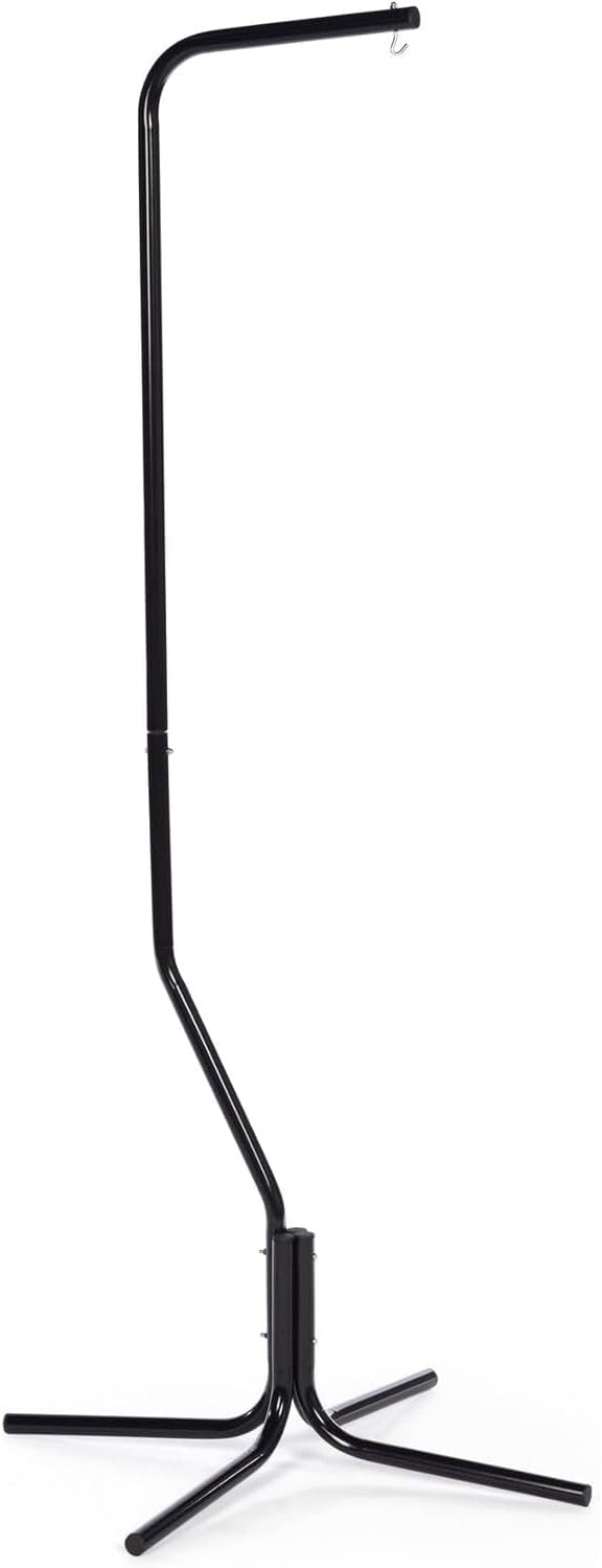 HomeStock African Adventure Tubular Hanging Bird Cage Stand with Durable Design, Stable Base, and Elegant Finish Black/Steel