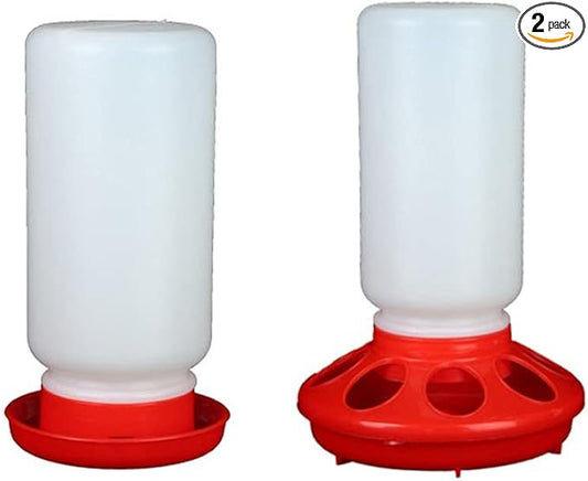 Chick Feeder and Waterer Combo 1 Quart Chicken Feeder 0.9 Quart Chicken Waterer Birds Poultry Feeding Equipment Plastic