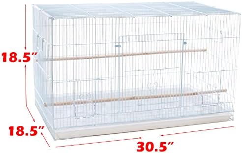 Mcage Lot of Breeding Bird Flight Cages for Canary Parakeet Aviaries Budgies Lovebird Finch (Large 30" White)