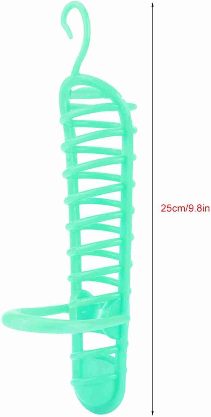 Bird Food Basket for Fruit Vegetable, Plastic Parrots Feeder Hollow Basket, 9.8in Parrot Food Basket for Birds with Perch, Green Parrot Feeding Basket for Bird, 1Pcs