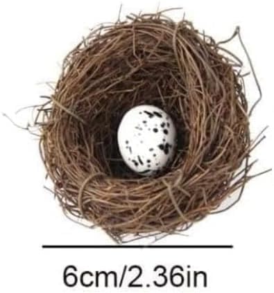 2 Pcs Birds Nest Easter Rattan Nest Decorating, Artificial Natural Bird Nest Kit for Easter Crafts Home Garden Decor Wedding Party Decor Easter Decor