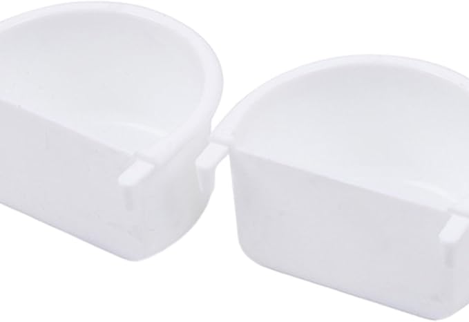 2Pcs Bird Feeding Dish Sturdy Hanging Feeding Bowl Easy to Install Bird Food Tray Bird Cage Accessories for Conures Lovebirds, 7.4cmx6.3cmx3.9cm