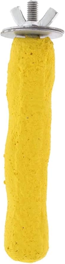 Sweet Feet and Beak Comfort Grip Safety Perch for Bird Cages - Pedicure Perch for Birds to Keep Nails and Beaks in Top Condition - Safe Easy to Install Bird Cage Accessories X-Small 4.5"- Yellow