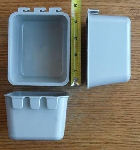 Cage Cups 1 Pint (16 oz) Hanging Feed & Water Cage Cups (4, Gray)