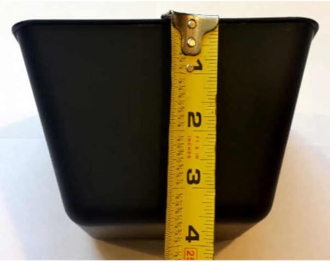 Cage Cups Square 1.2 Quart / 38 fl oz Water Dish for Poultry, Dogs, Cats, Hanging Feed & Water Cage Cups (1, Black)