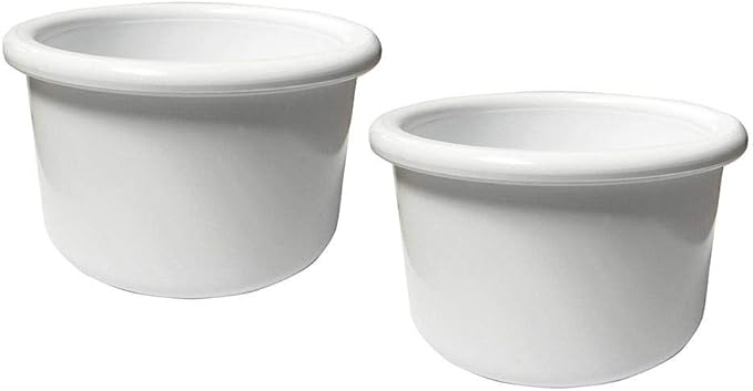 A&H Tool & Die Crock-Style White Plastic Bird Dish 16 oz (2 Pack)