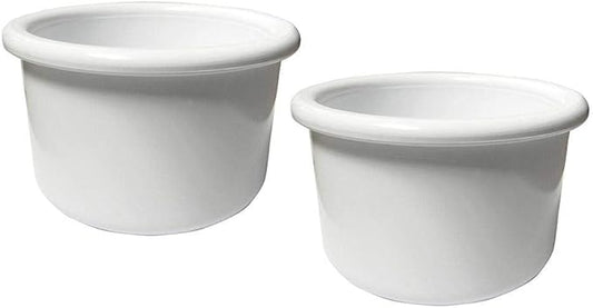 A&H Tool & Die Crock-Style White Plastic Bird Dish 16 oz (2 Pack)