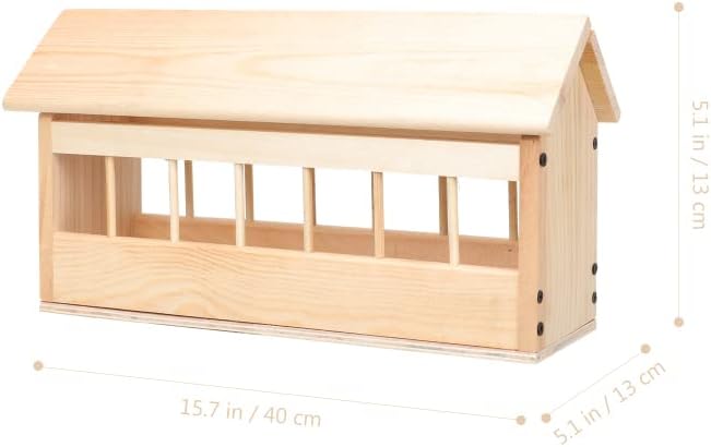 Pigeon Feeding Trough Bird Feeding Dish Dispenser Wooden Feeder Wooden Feeder Food Tool Chicken Duck Poultry House (50cm 18holes)