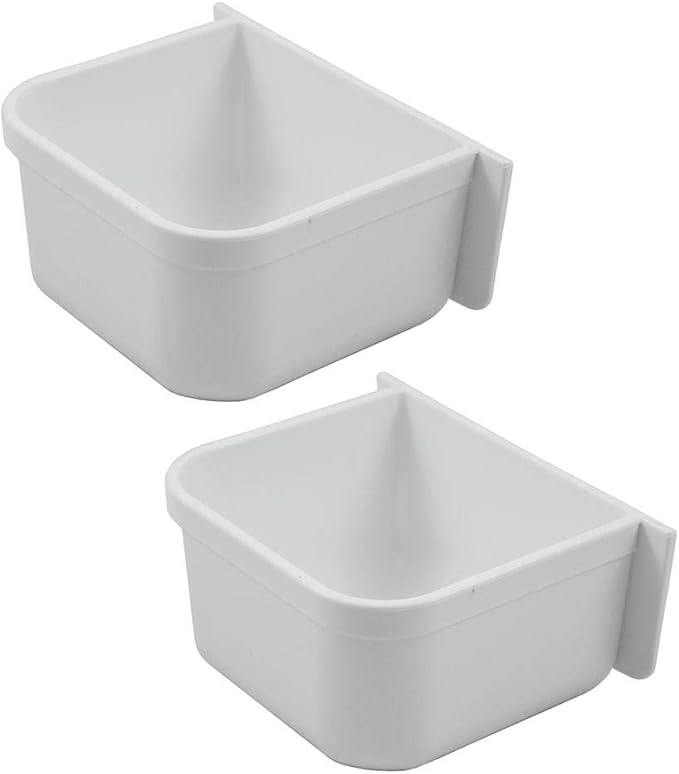 A&H Tool & Die Parrot Cage Replacement Feeder (Two Pack, White, Modern, Indoor)