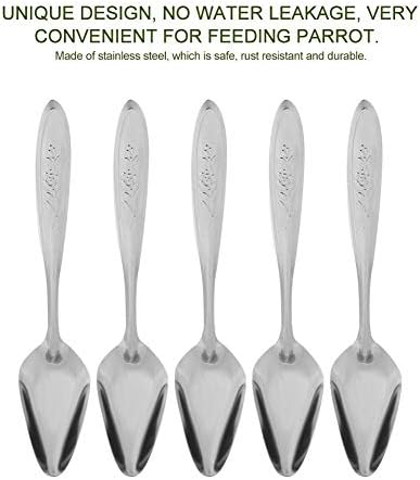 Bird Parrot Feeding Spoon Stainless Steel Metal Hand Feeding Spoons Feeder Animals Care Tool for Pet Peony Cockatiel Parrot