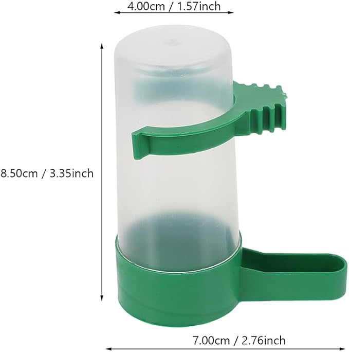 Kisangel Spillproof Bird Water Dispenser for Cage 3.34X2.75X1.57 Inch Automatic Parrot and Small Bird Waterer 12Pcs Set Easy to Clean Drinkers for Parakeet Pigeon