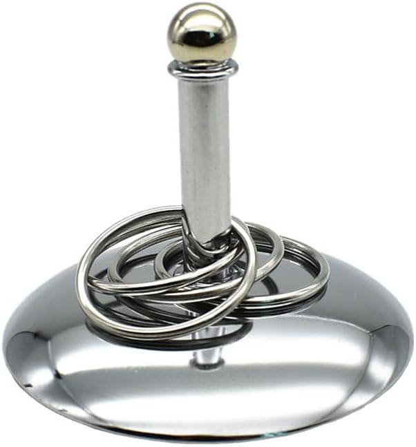 Fosrion Stainless Steel Parrot Ring Toss Toy, Interactive Training & Enrichment Toy for Parrots – Bite-Proof, Anxiety Relief, Exercise Fun for All Kinds of Parrot (Small)