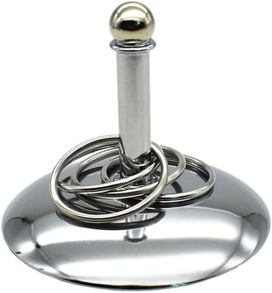 Fosrion Stainless Steel Parrot Ring Toss Toy, Interactive Training & Enrichment Toy for Parrots – Bite-Proof, Anxiety Relief, Exercise Fun for All Kinds of Parrot (Small)