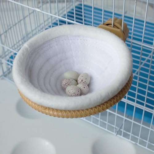 FOIBURELY Bird Nest Canary Finch Parrot Nest Set with Plastic and Textile（4.5 inches）