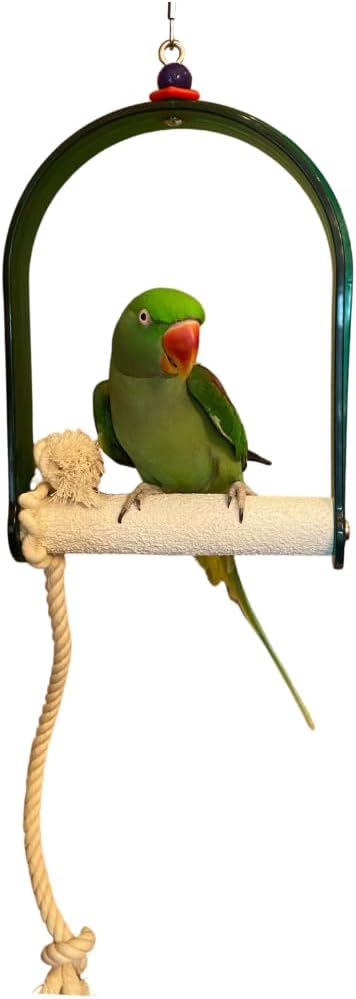 Polly's Arch Swing-Nail Trimming Bird Swing for Cages-Great for Parrots Including Parakeets, Cockatiels, Amazons, Macaws, and Cockatoos. (Large)