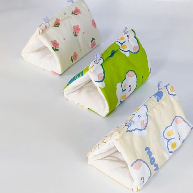 Warm Bird Nest House Bed Hanging Hammock Sleeping Bed Plush Hanging Snuggle Cave Hut for Pet Parrot Parakeet Cockatiel Conure Cockatoo(Yellow)