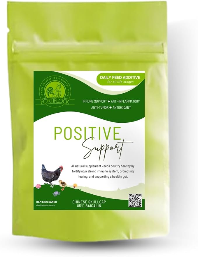 Dam Kids Ranch FORTIFLOCK Poultry Supplement with Chinese Skullcap, for Bird Respiratory and Gut Health (500g)
