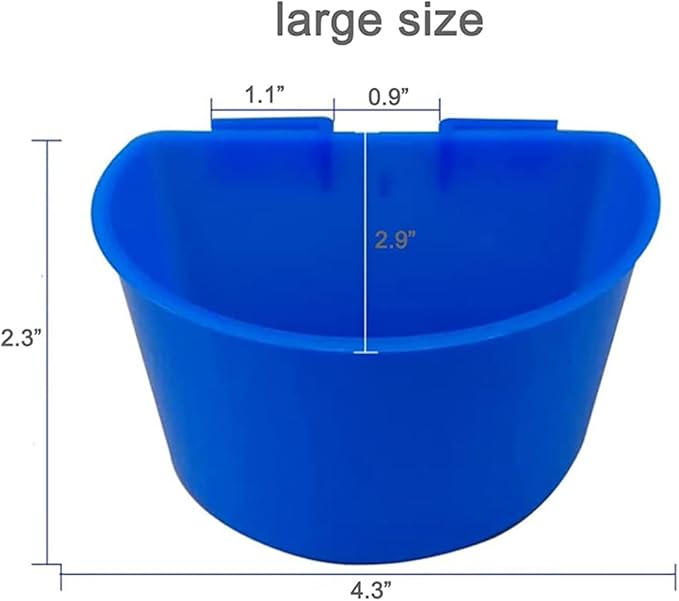 10 Pieces of Birdcage Cup Hanging Rabbit Feeder Cage Chicken Water Cup Pet Bowl with Hook Big