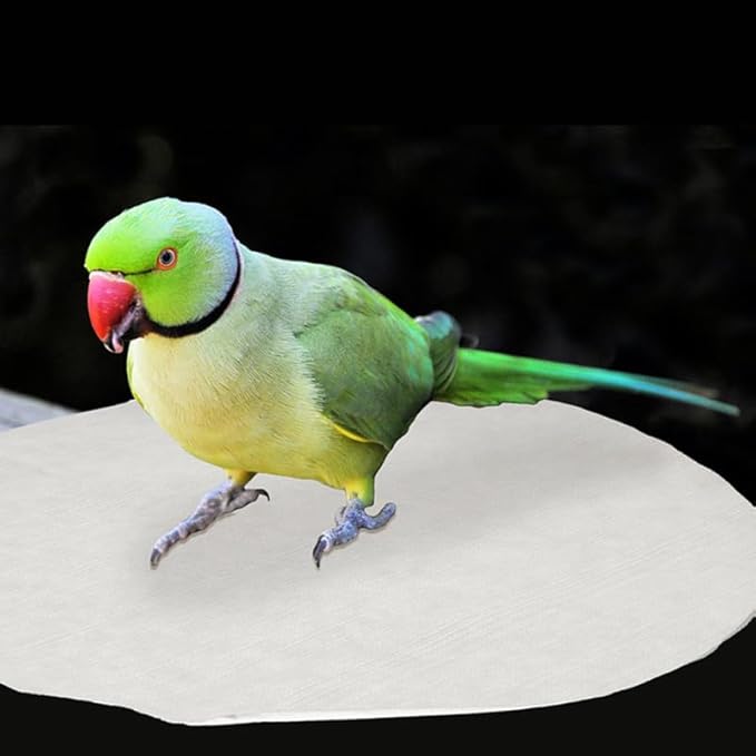 Abaodam 100pcs Round Bird Cage Liners, Disposable Bird Cage Paper Liners Absorbent Cushions, Non-Woven Lining Pads Mats for Parrots, Parakeet, Small Animals, Pet for Easy Cleaning