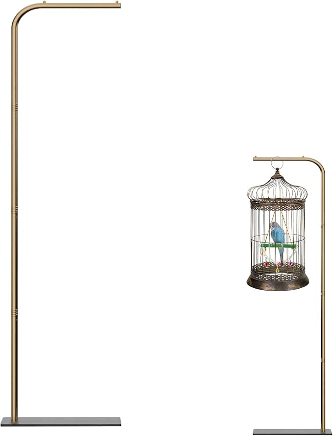 TBTFW 67 Inch High Hanging Bird Cage, Bird Cage Stand, Feeder Stand with Base, Suitable for Hanging Various Types of Birdcages(Weight Limit: Within 35 Pounds)