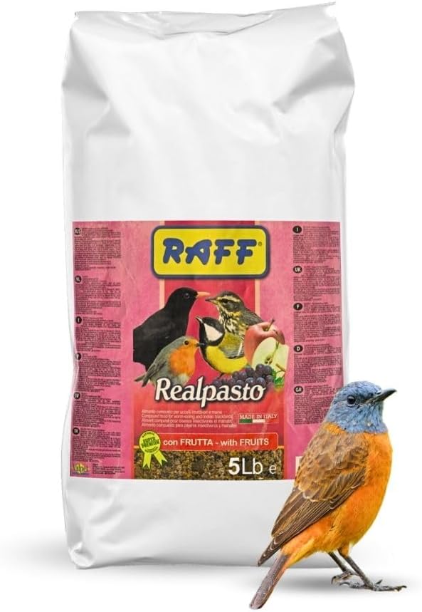RAFF Realpasto Insect Bird Food Diet 5Lb - High-Protein for Worm-eating Bird Feed and Aviary Food Mix for All Insectivorous Species - Supports Plumage Color and Stimulates Singing Naturally