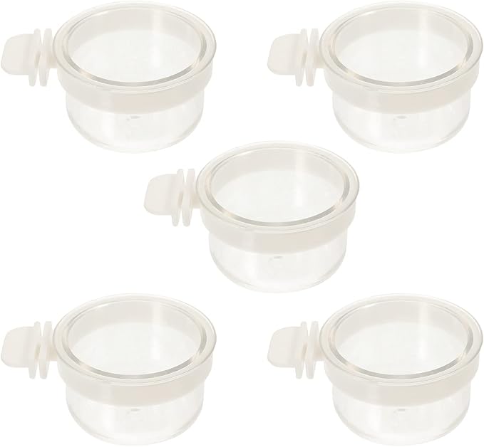 Mipcase 5pcs Parrot Bowls Multi-Function Bird Feeders for Cage Transparent Bird Supply Easy Installation for Parrots Cockatiels and More