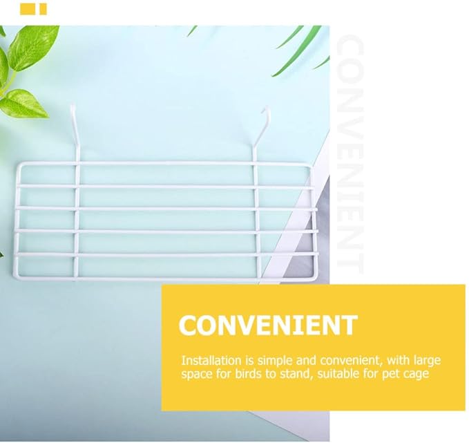 Ipetboom Bird Cage Bird Toys 2pcs Parrot Metal Perch Platform Stand Shelf Parakeet Patio Sundeck for Budgie Cockatiel Conure Cage Accessories Toys