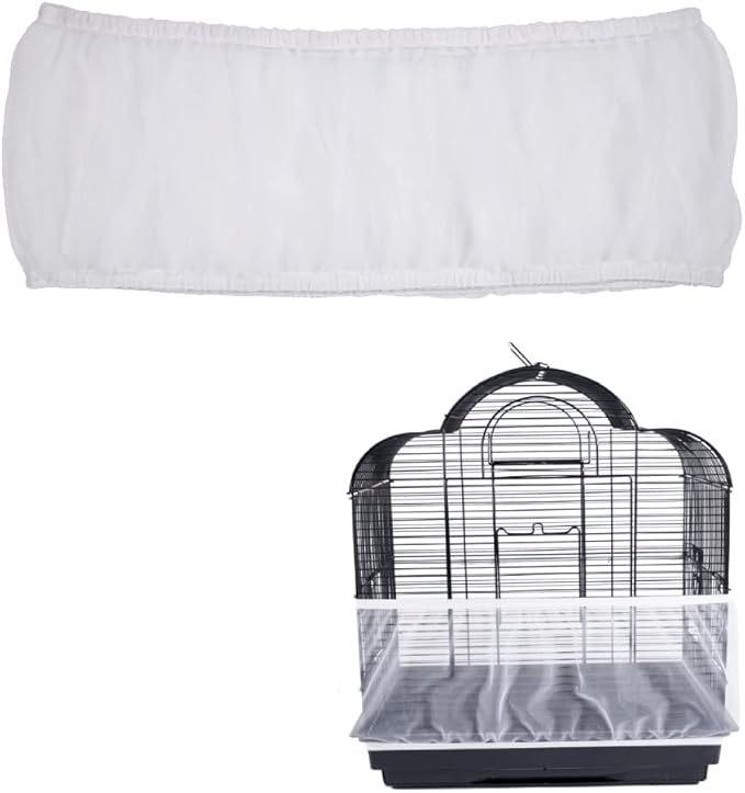 Bird Cage Cover, Breathable Washable Mesh Seed Catcher Seed Catcher Guard Net Covers Large Size Bird Cage Good (4 Colors)