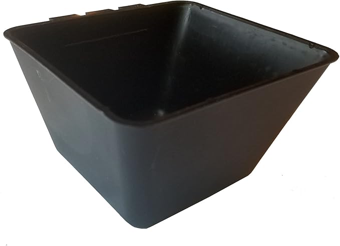 Cage Cups Square 1.2 Quart / 38 fl oz Water Dish for Poultry, Dogs, Cats, Hanging Feed & Water Cage Cups (4, Black)