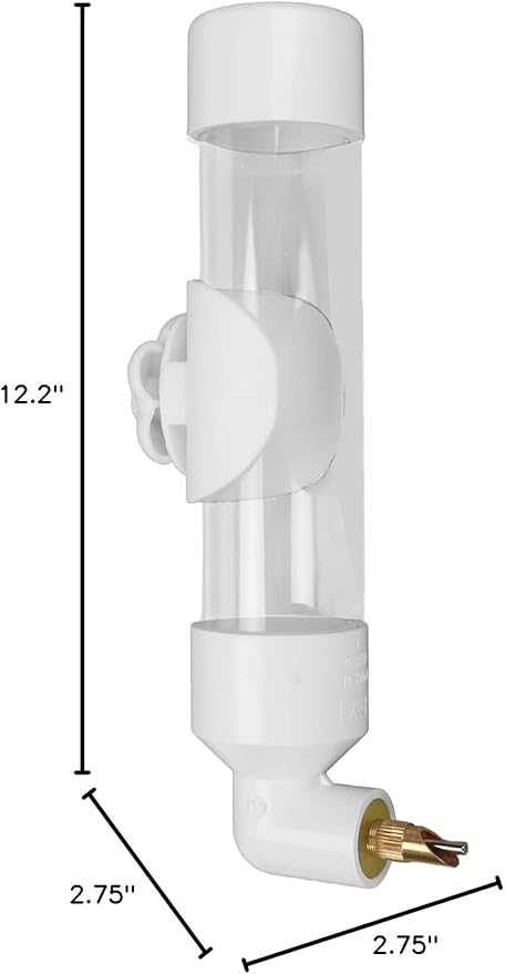 Parrot Automatic Drinking Device - Acrylic Bird Water Bottle for Small to Large Parrots - Safe, Leakproof, Easy to Install - Pet Bird Water Feeder - 220ml Capacity (White)
