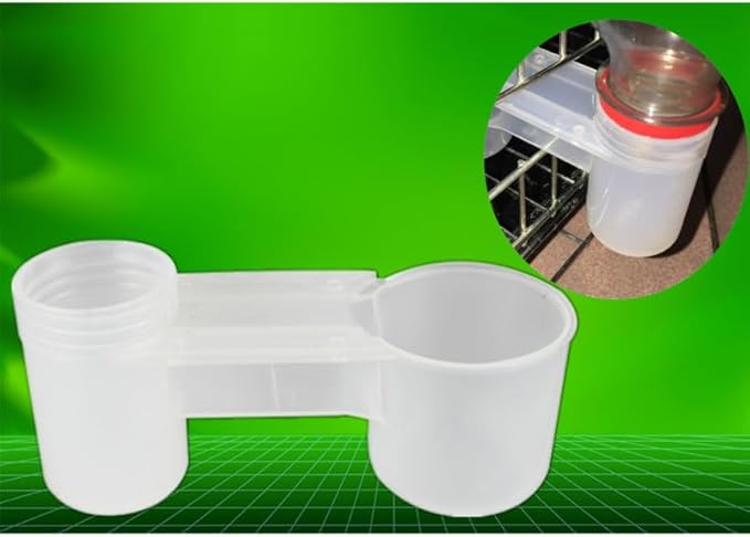 FRCOLOR Double Mouth Bird Waterer for Cage - Two-Port Plastic Autodrinker for Pigeons Parrots Small Birds - Easy Clean No Mess Water Feeder for Home Shop Zoo